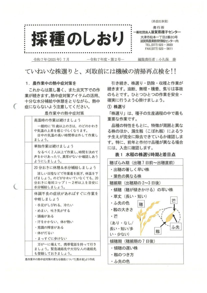 採種のしおり